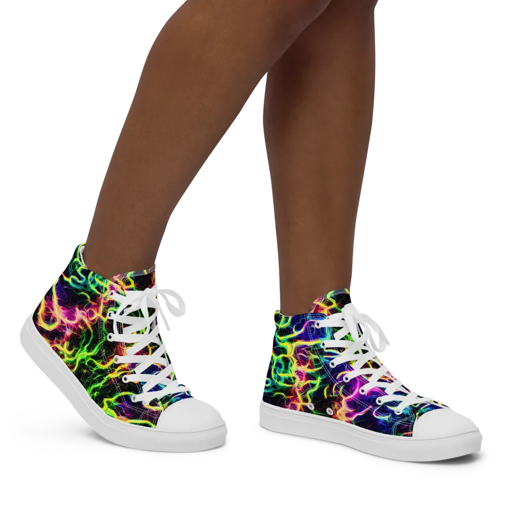 Wildfire Spectrum on Women's High Top Canvas Shoes — Right