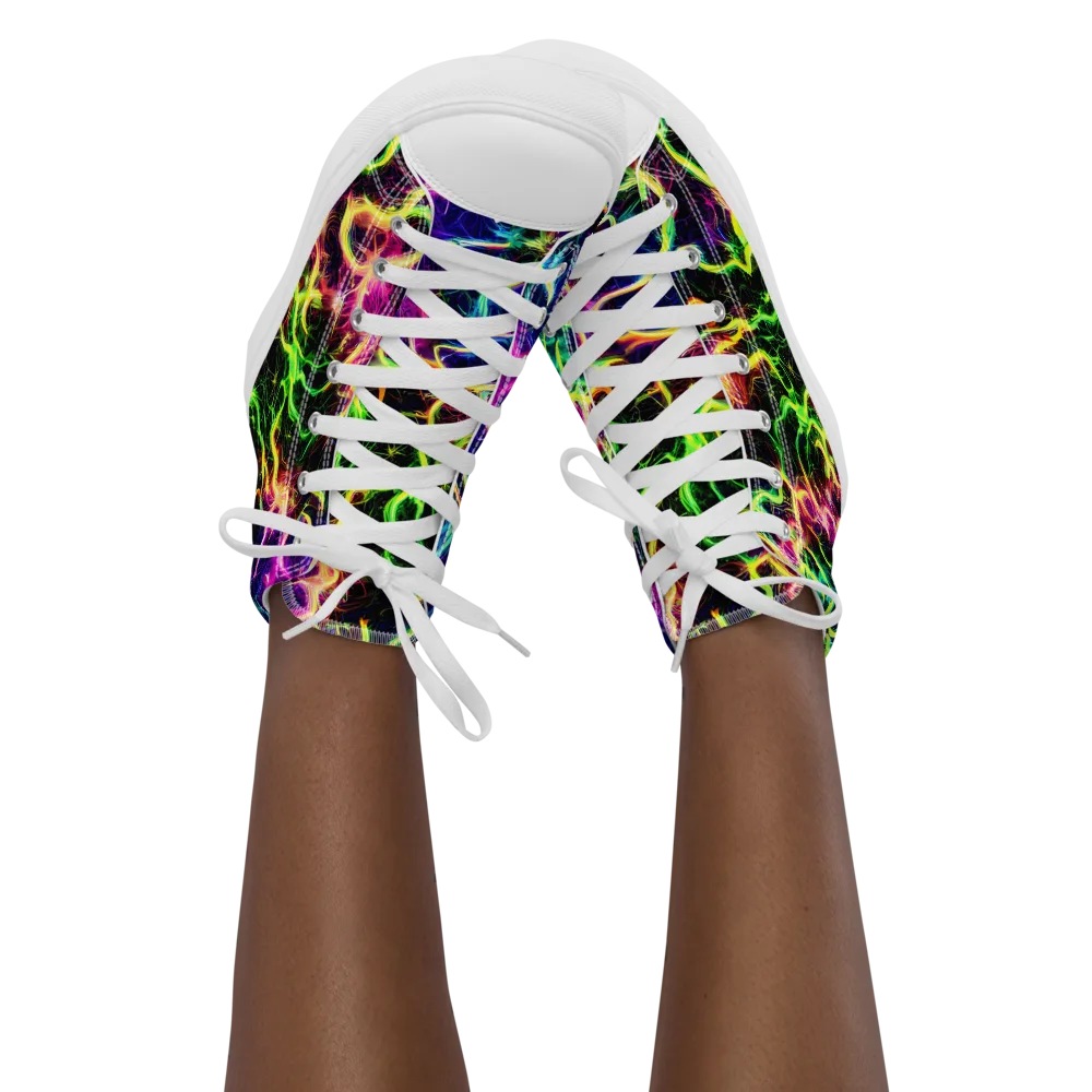 Wildfire Spectrum on Women's High Top Canvas Shoes — Front