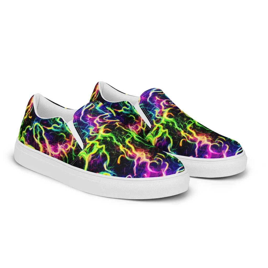 Wildfire Spectrum on Men's Slip-On Canvas Shoes — Right Front