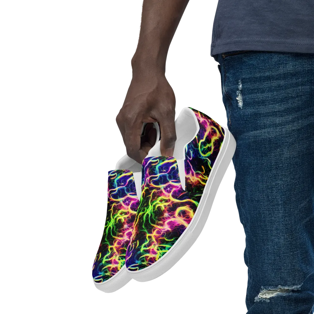 Wildfire Spectrum on Men's Slip-On Canvas Shoes — Left Front