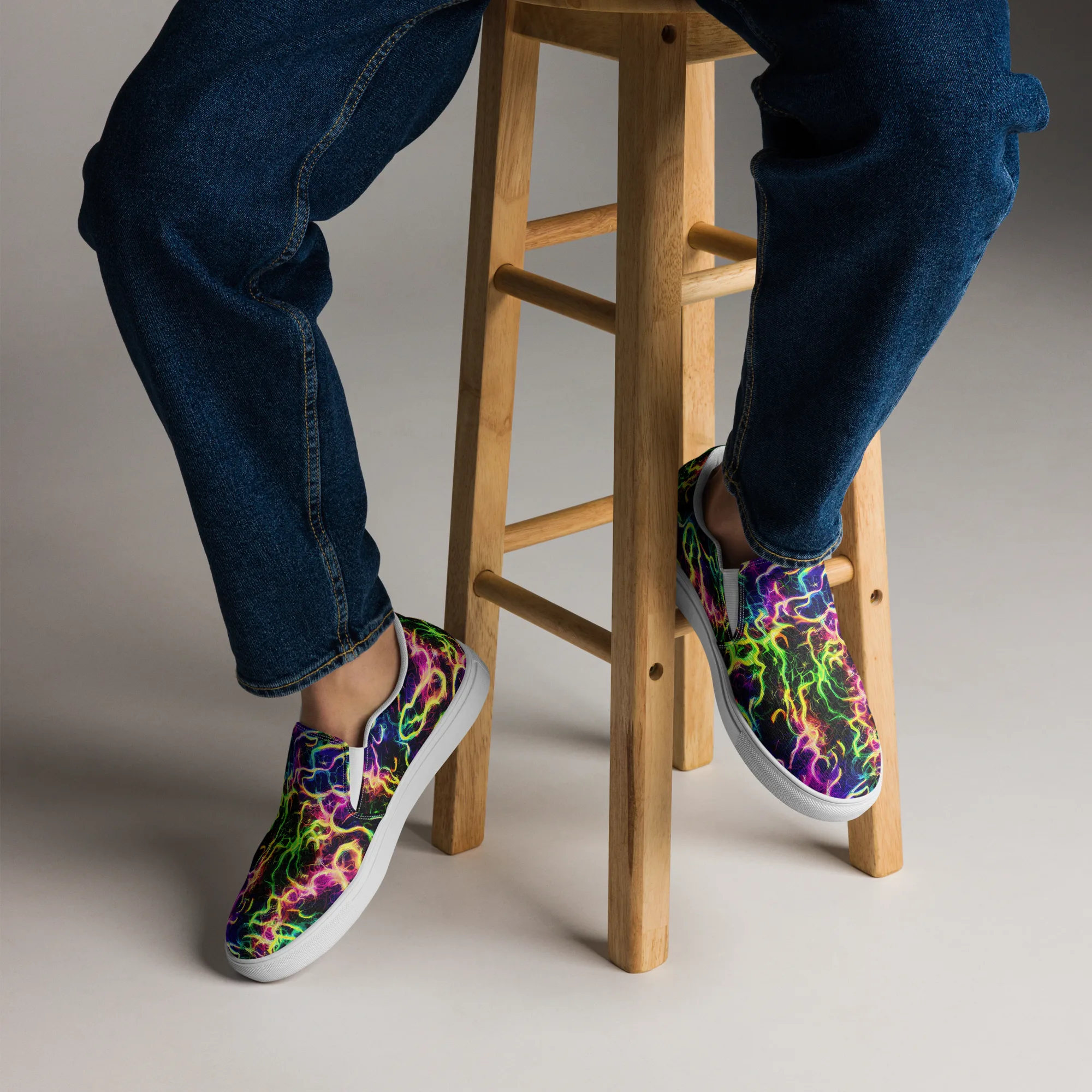 Wildfire Spectrum on Men's Slip-On Canvas Shoes — Front