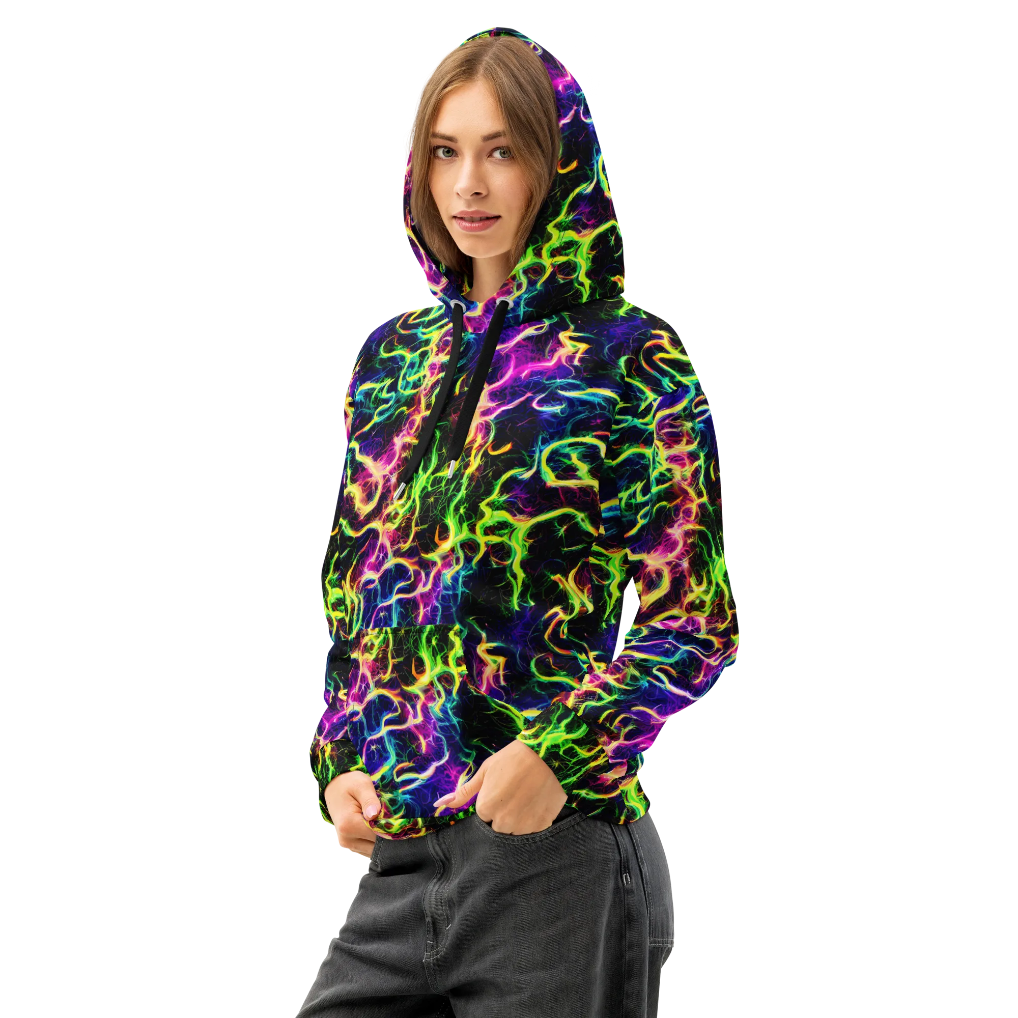 Wildfire Spectrum on Cotton Hoodie — Left Front