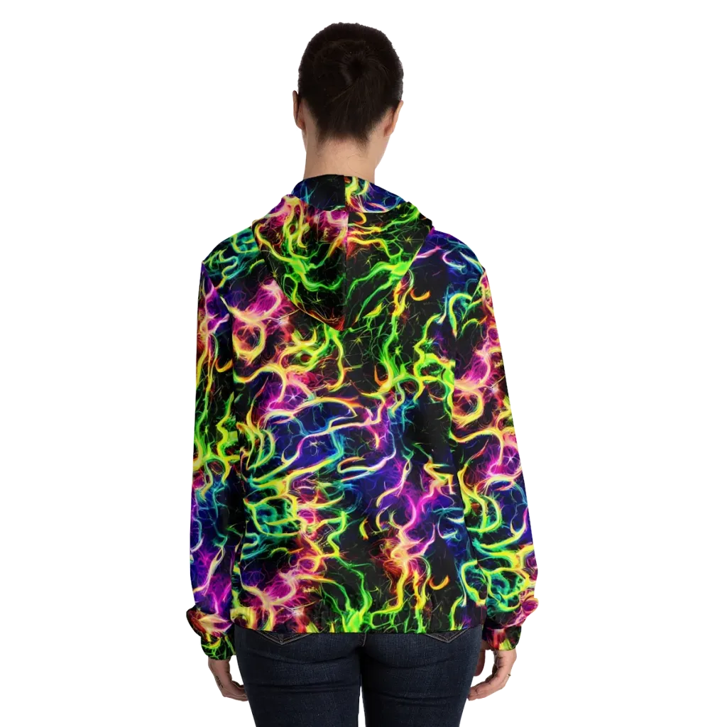 Wildfire Spectrum on Women's Full-Zip Hoodie — Back On Person