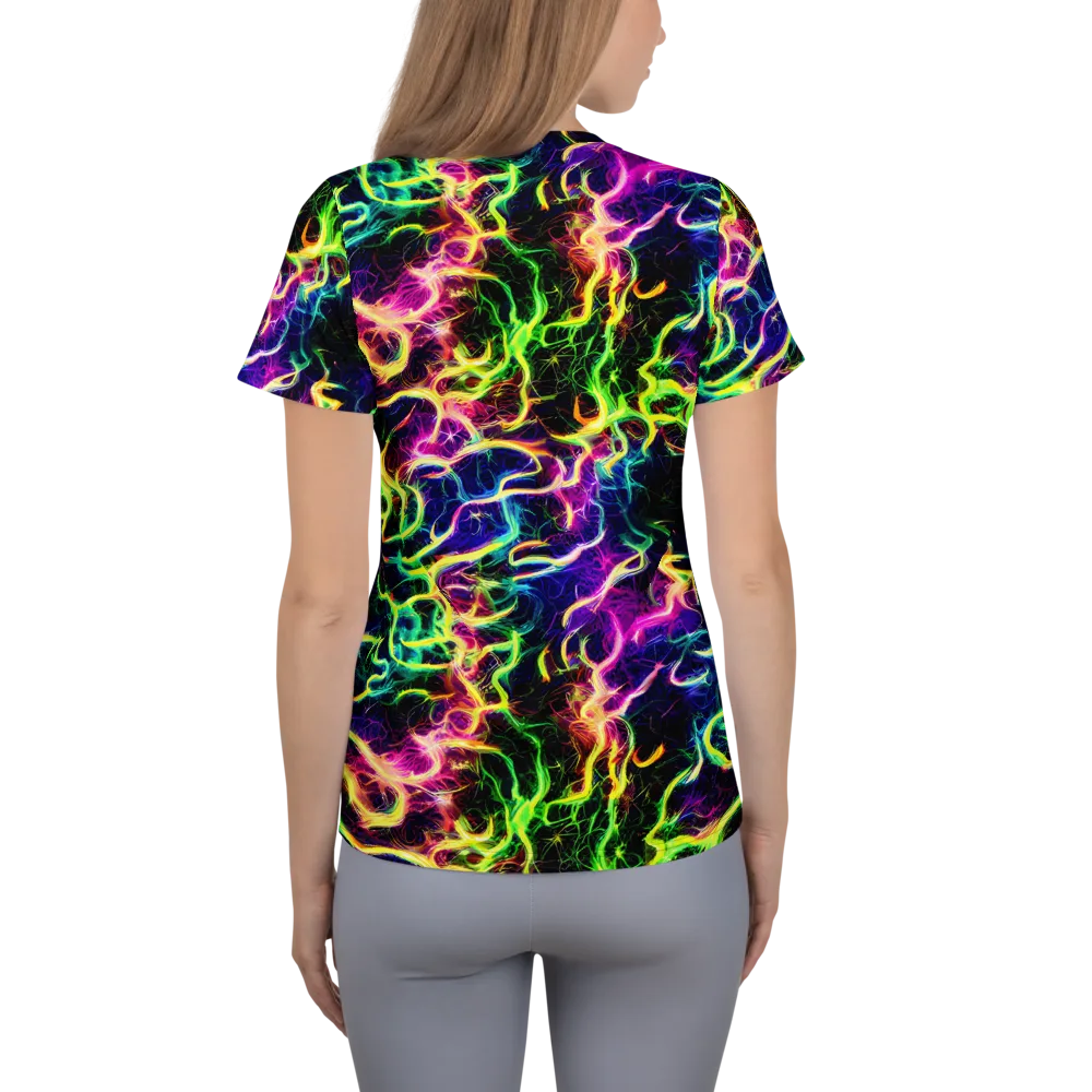 Wildfire Spectrum on Women's Athletic T-Shirt — Back