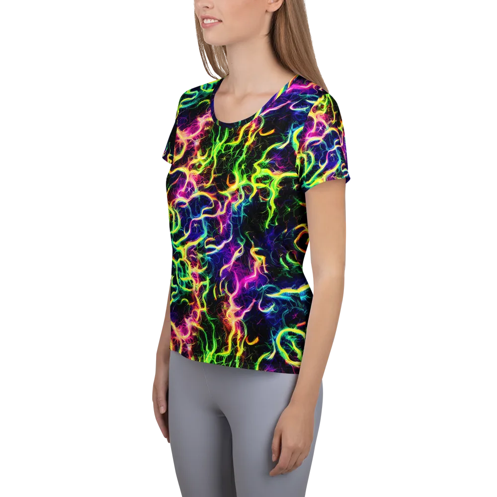 Wildfire Spectrum on Women's Athletic T-Shirt — Left
