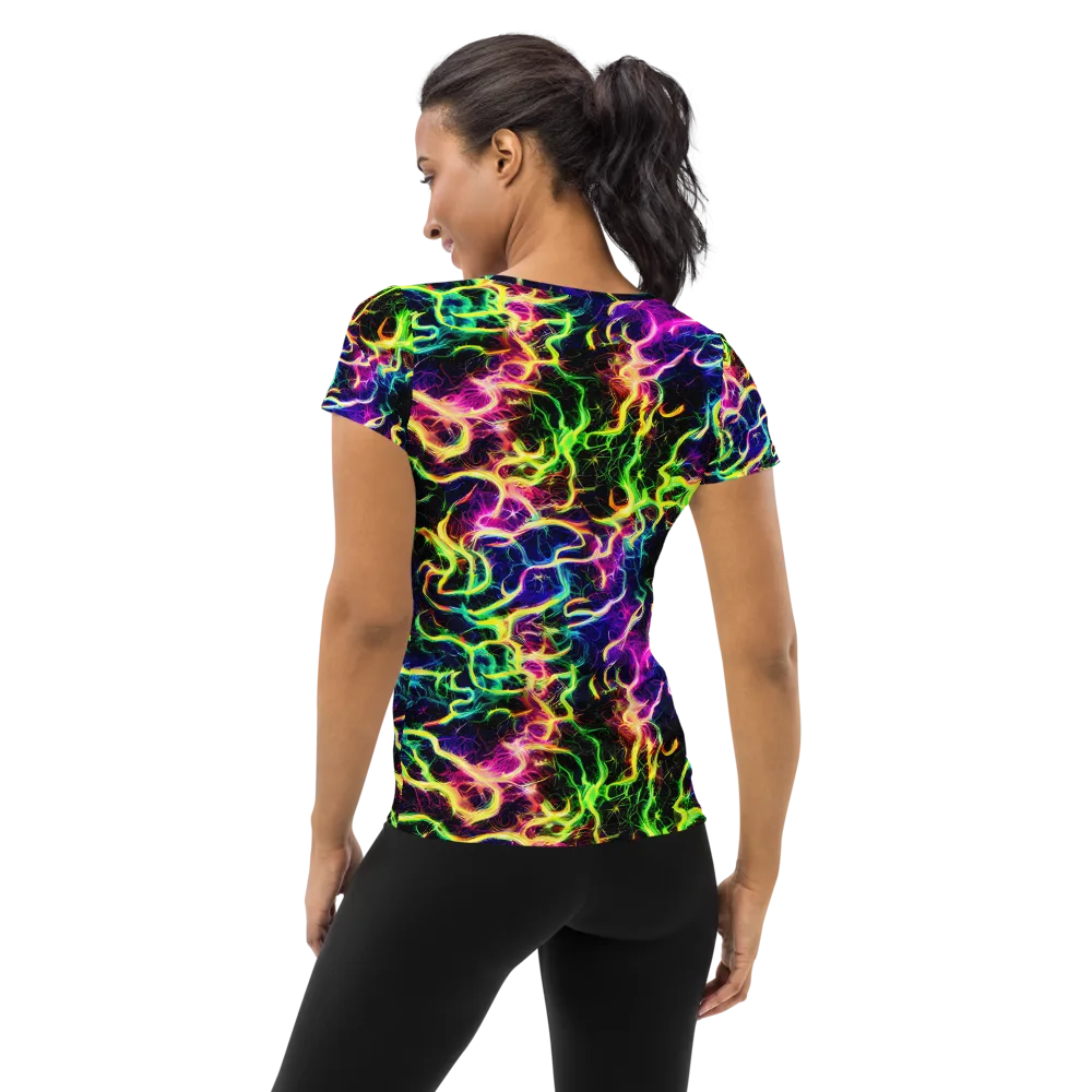Wildfire Spectrum on Women's Athletic T-Shirt — Back