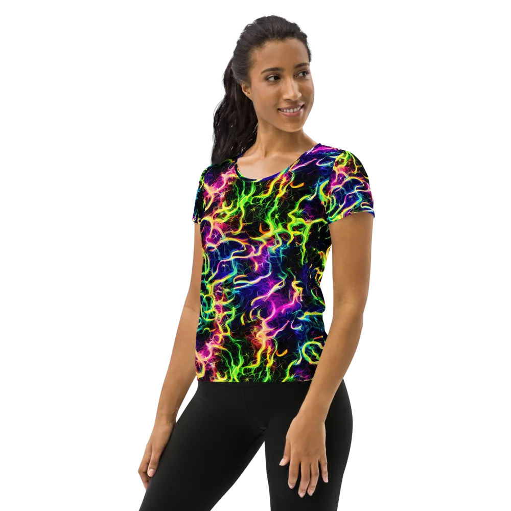 Wildfire Spectrum on Women's Athletic T-Shirt — Left