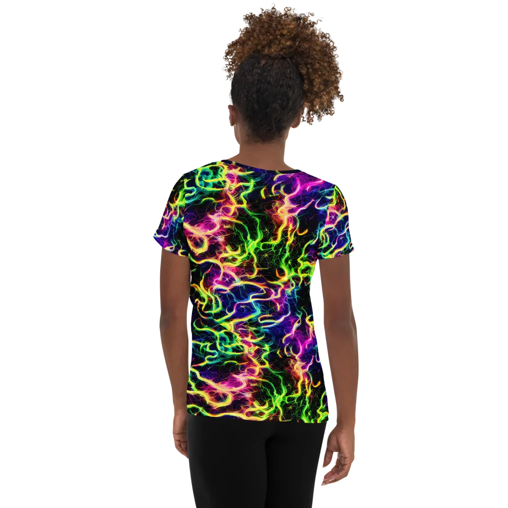 Wildfire Spectrum on Women's Athletic T-Shirt — Back