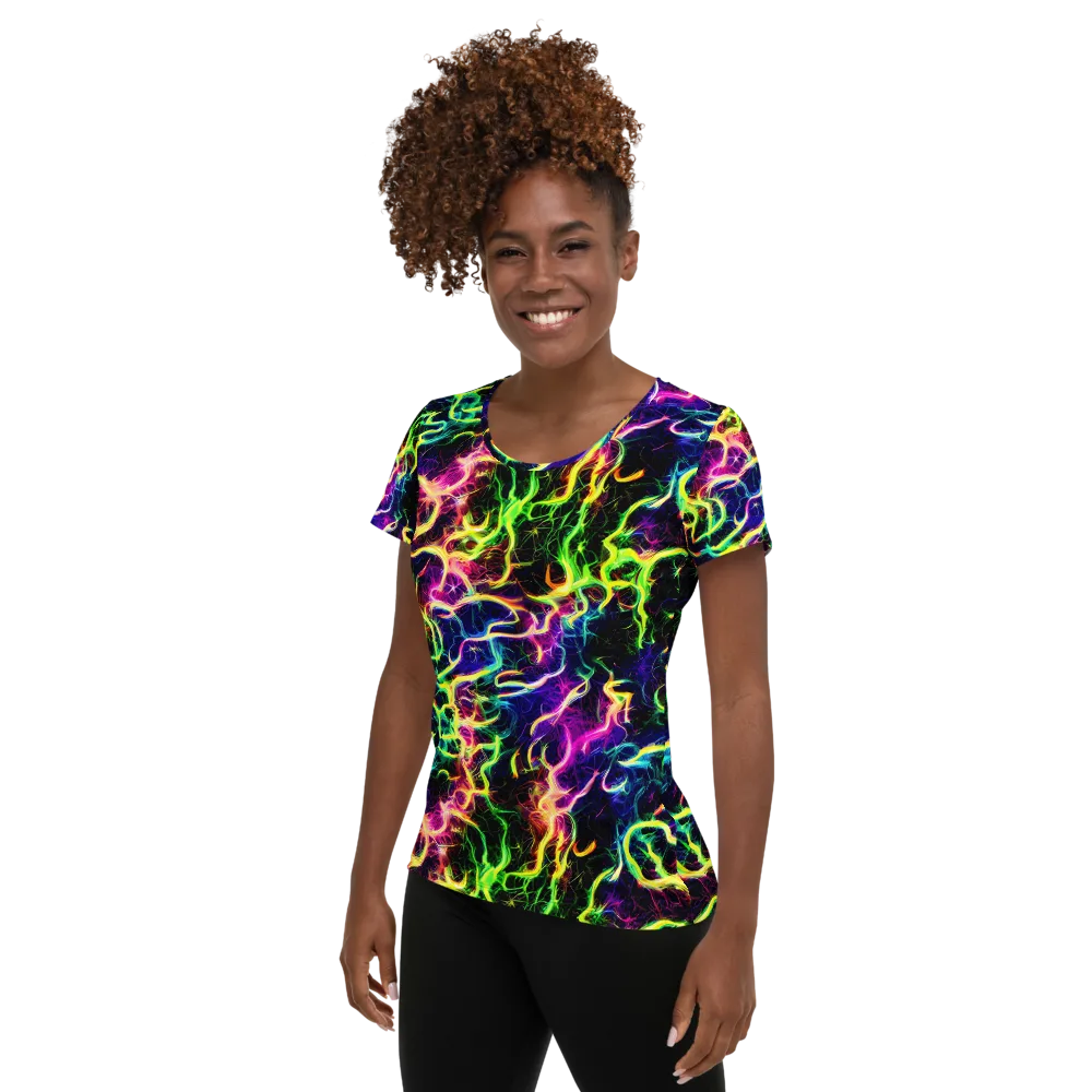 Wildfire Spectrum on Women's Athletic T-Shirt — Left