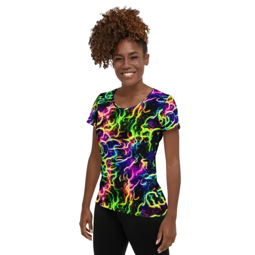 Wildfire Spectrum on a Women's Athletic T-Shirt