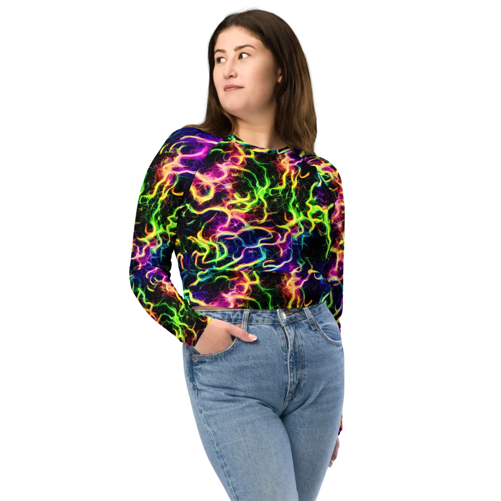 Wildfire Spectrum on Long Sleeve Crop Top — Front