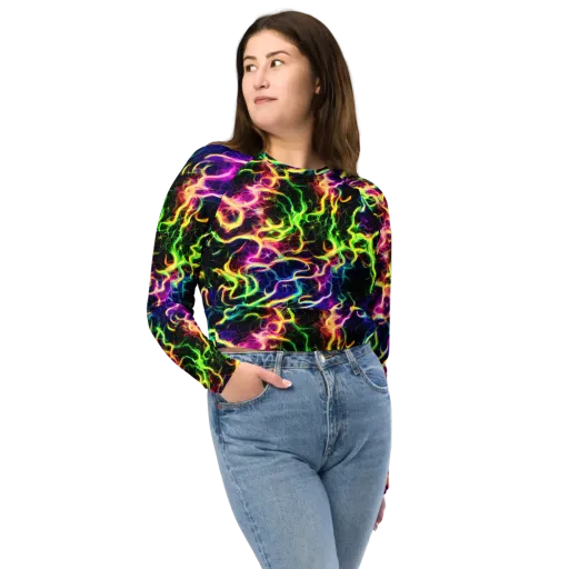 Wildfire Spectrum on a Long Sleeve Crop Top