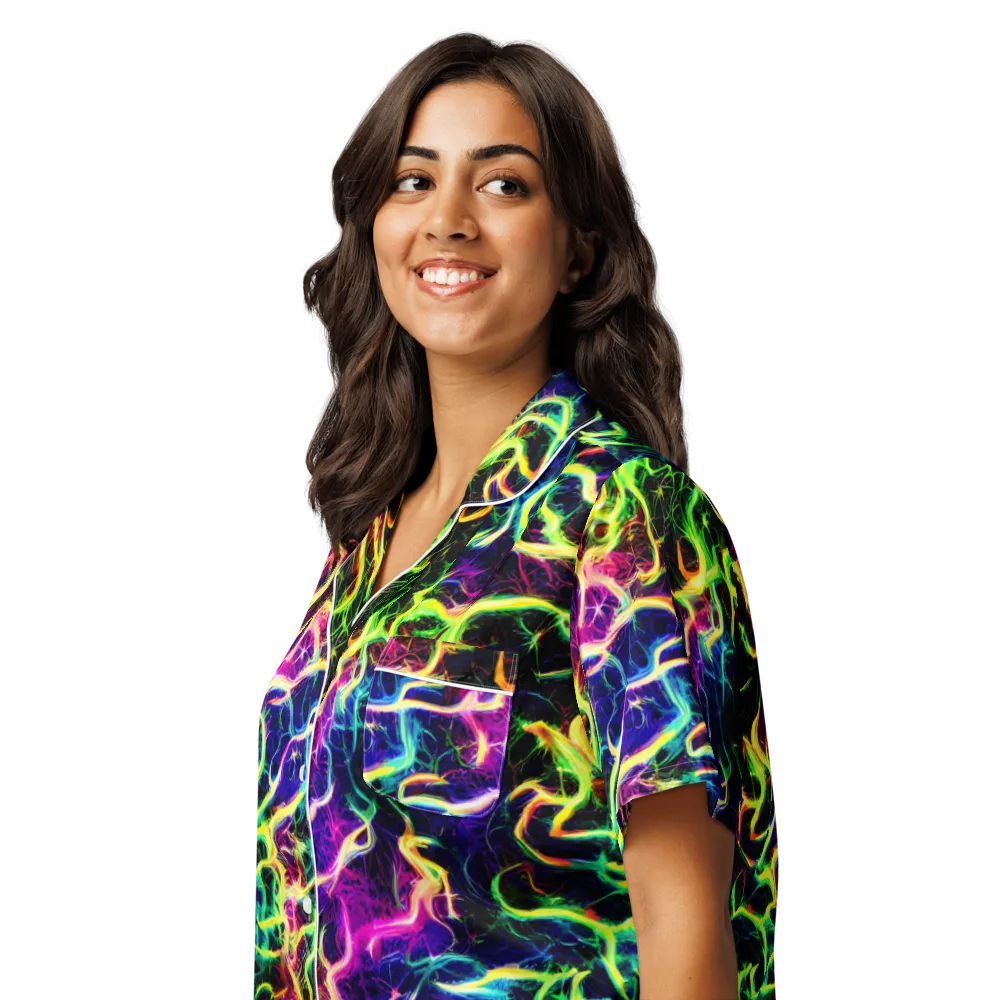 Wildfire Spectrum on Women's Short Sleeve Pajama Top — Left Front
