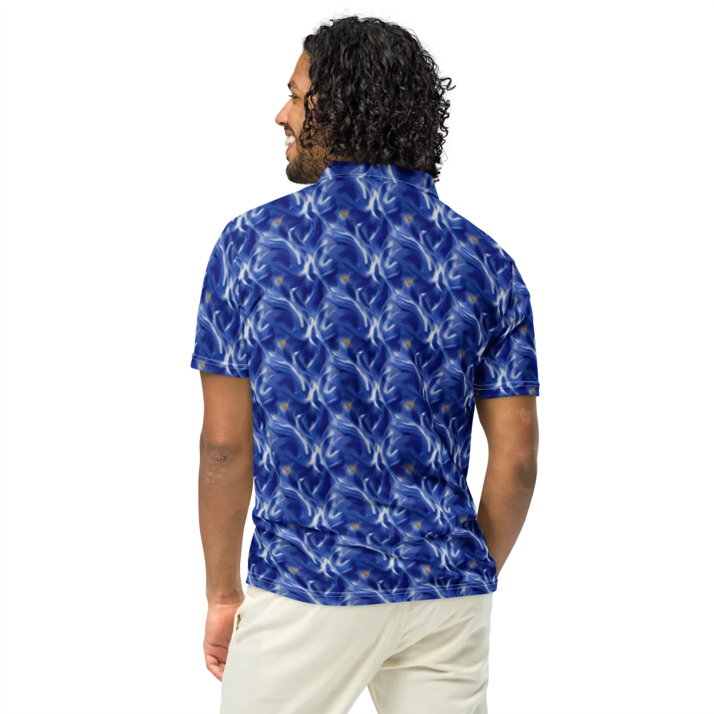 Sapphire Whirl on Men's Slim Fit Polo Shirt — Back
