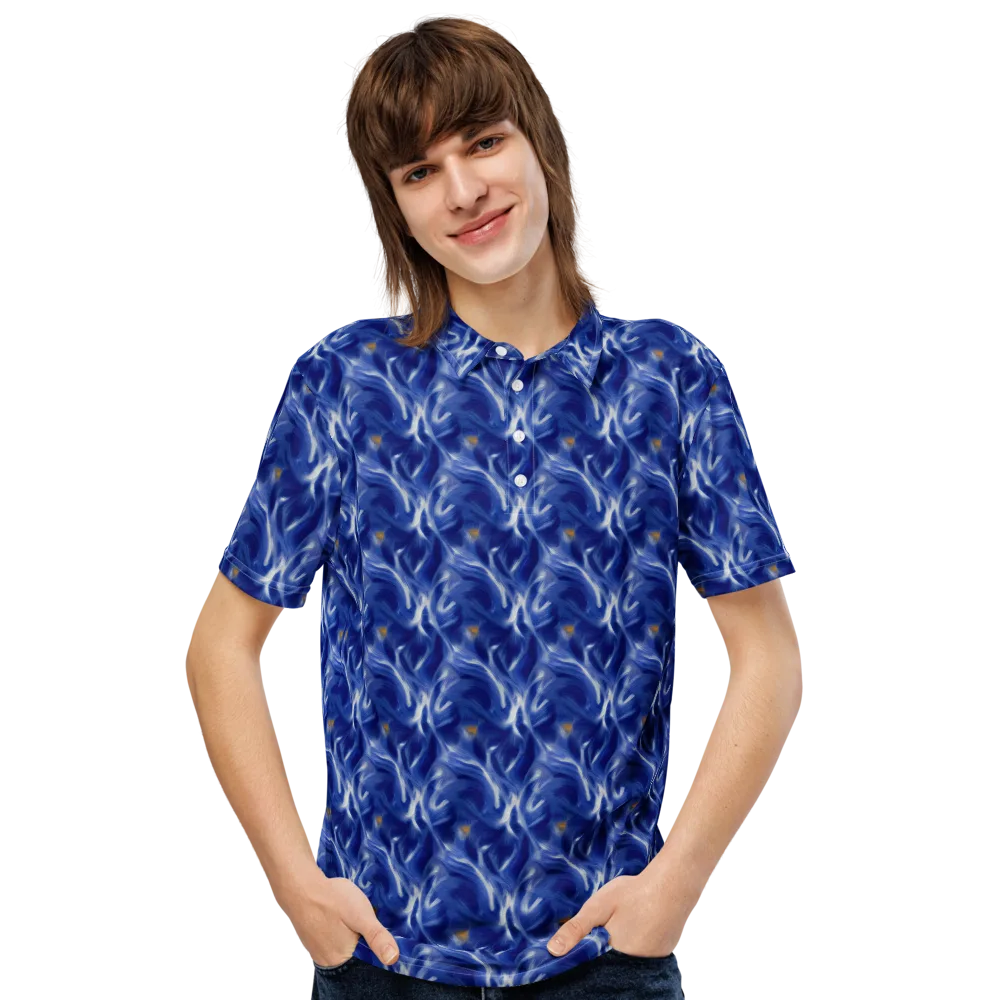 Sapphire Whirl on Men's Slim Fit Polo Shirt — Front