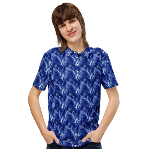 Sapphire Whirl on a Men's Slim Fit Polo Shirt