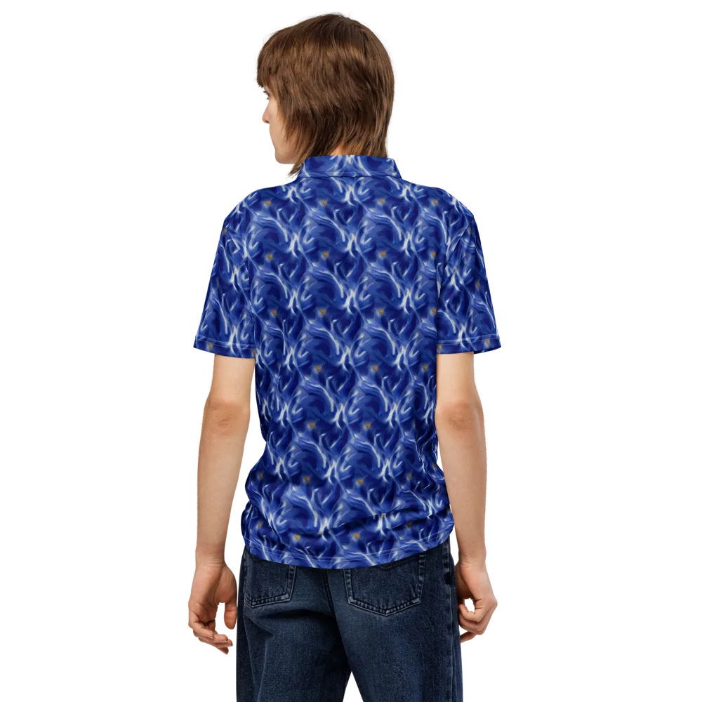 Sapphire Whirl on Men's Slim Fit Polo Shirt — Back