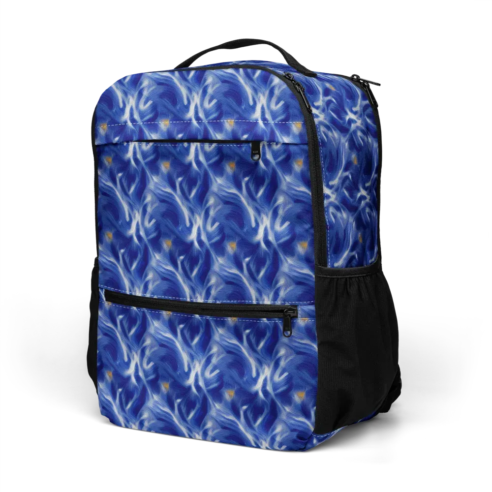 Sapphire Whirl on Utility Backpack — Left Front