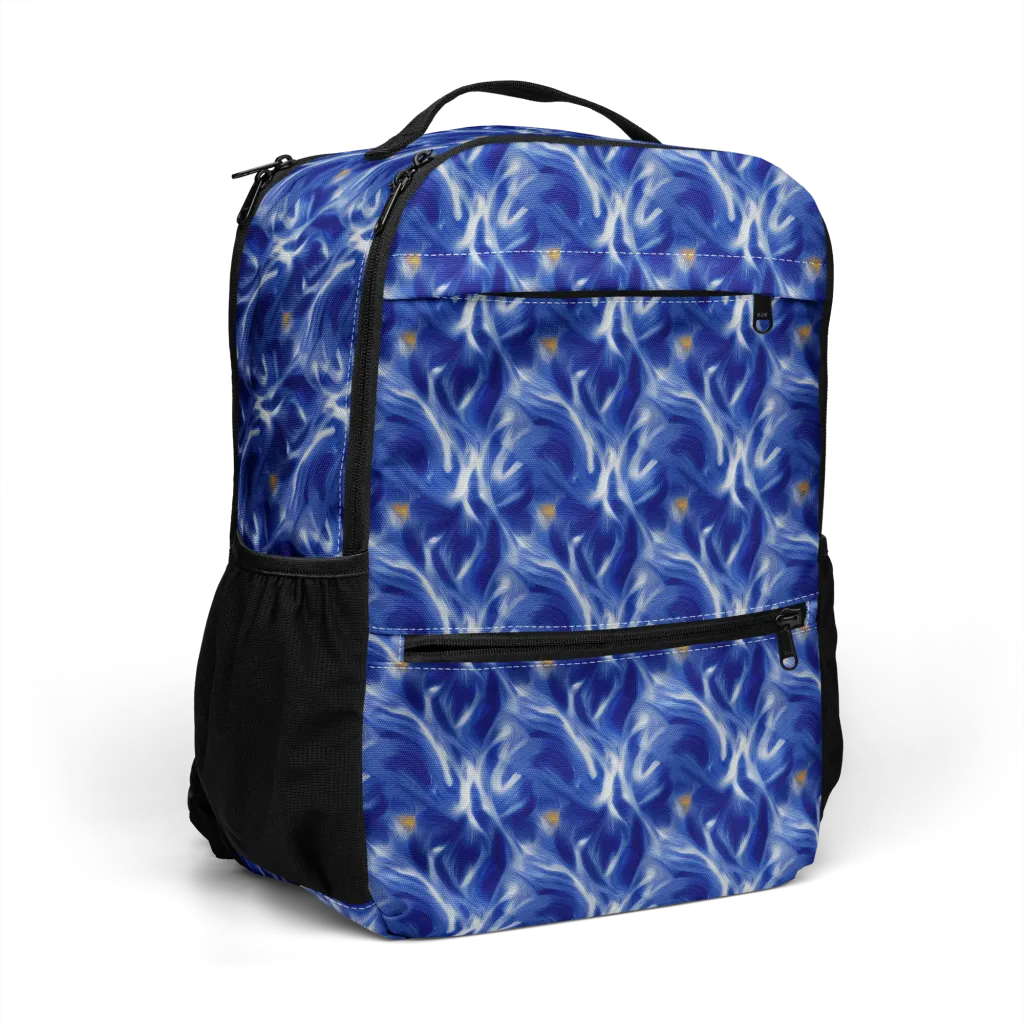 Sapphire Whirl on Utility Backpack — Right Front