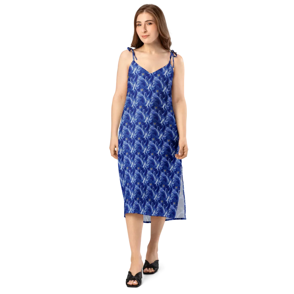 Sapphire Whirl on Slip Dress — Front