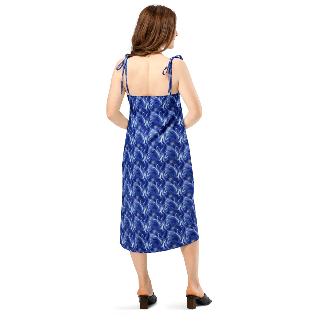Sapphire Whirl on Slip Dress — Back