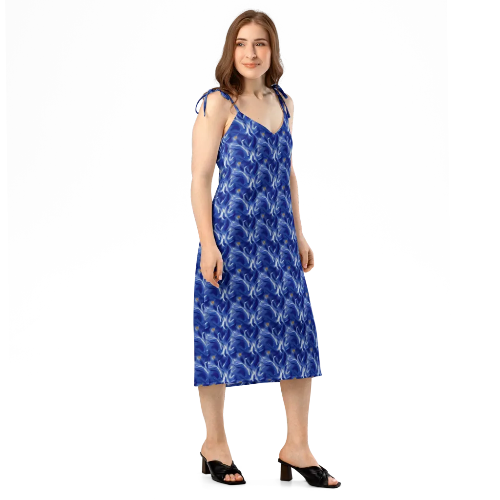 Sapphire Whirl on Slip Dress — Right Front