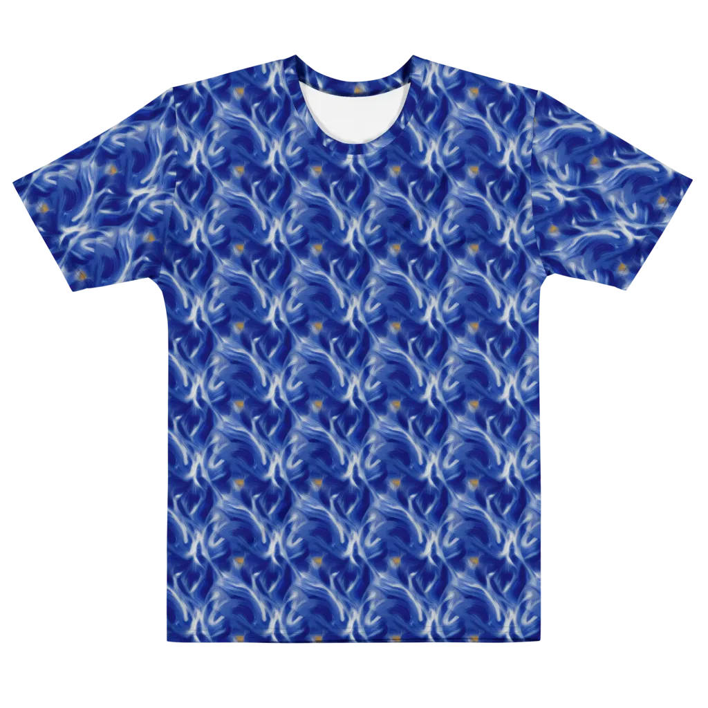 Sapphire Whirl on Men's Cotton Crew Neck T-Shirt — Front