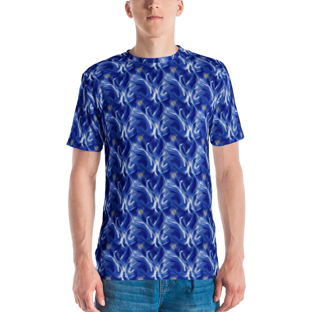 Sapphire Whirl on Men's Crew Neck T-Shirt — Front
