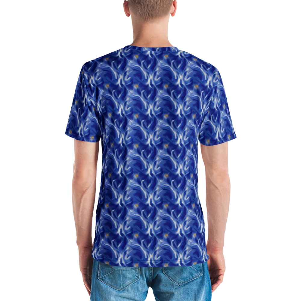 Sapphire Whirl on Men's Crew Neck T-Shirt — Back