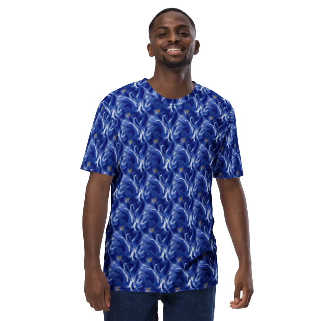 Sapphire Whirl on Men's Crew Neck T-Shirt — Front