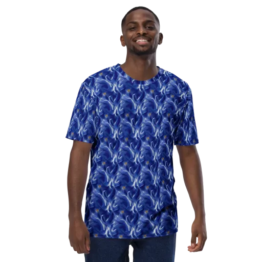 Sapphire Whirl on a Men's Crew Neck T-Shirt