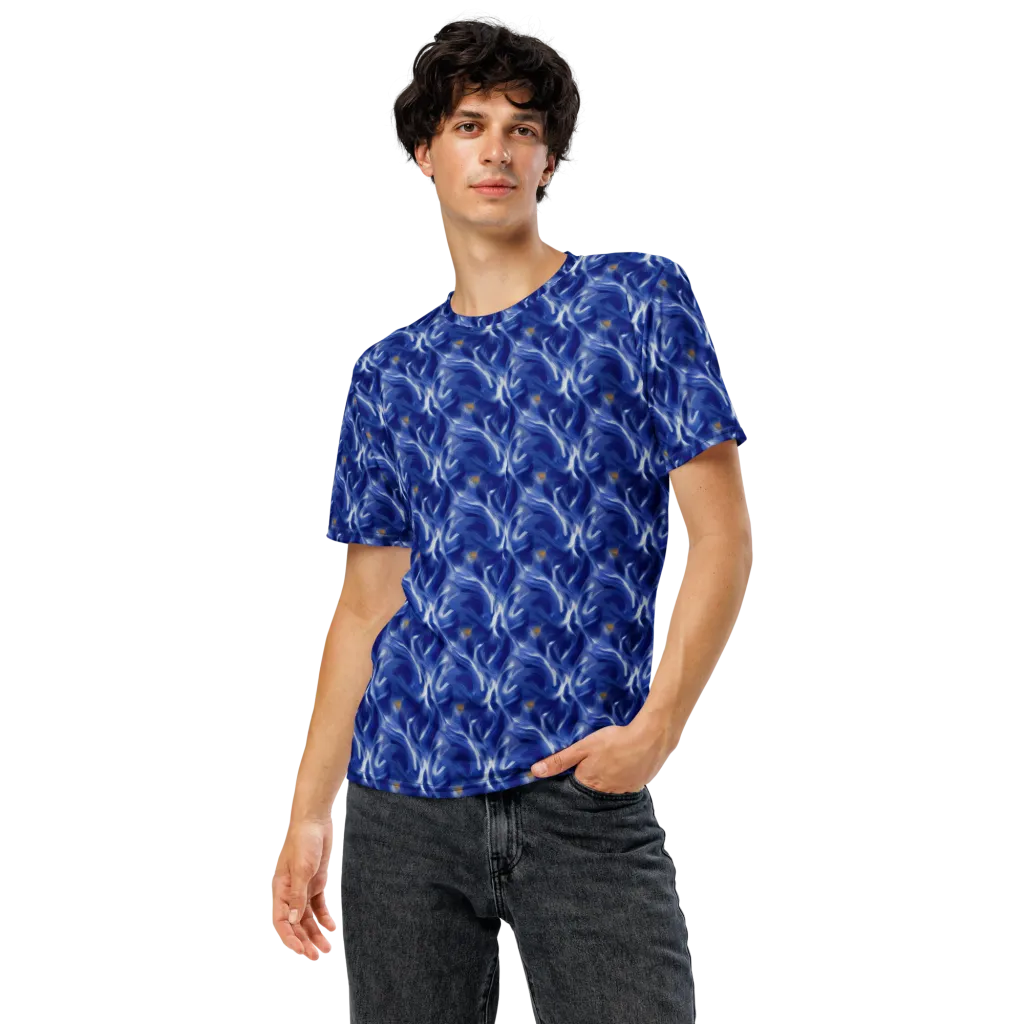 Sapphire Whirl on Men's Crew Neck T-Shirt — Front