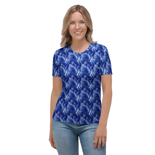 Sapphire Whirl on a Women's Crew Neck T-Shirt