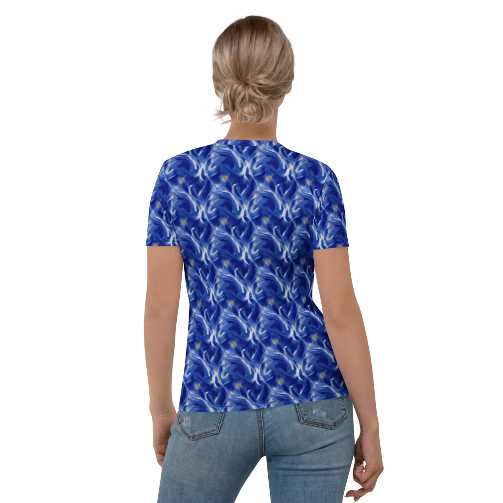 Sapphire Whirl on Women's Crew Neck T-Shirt — Back