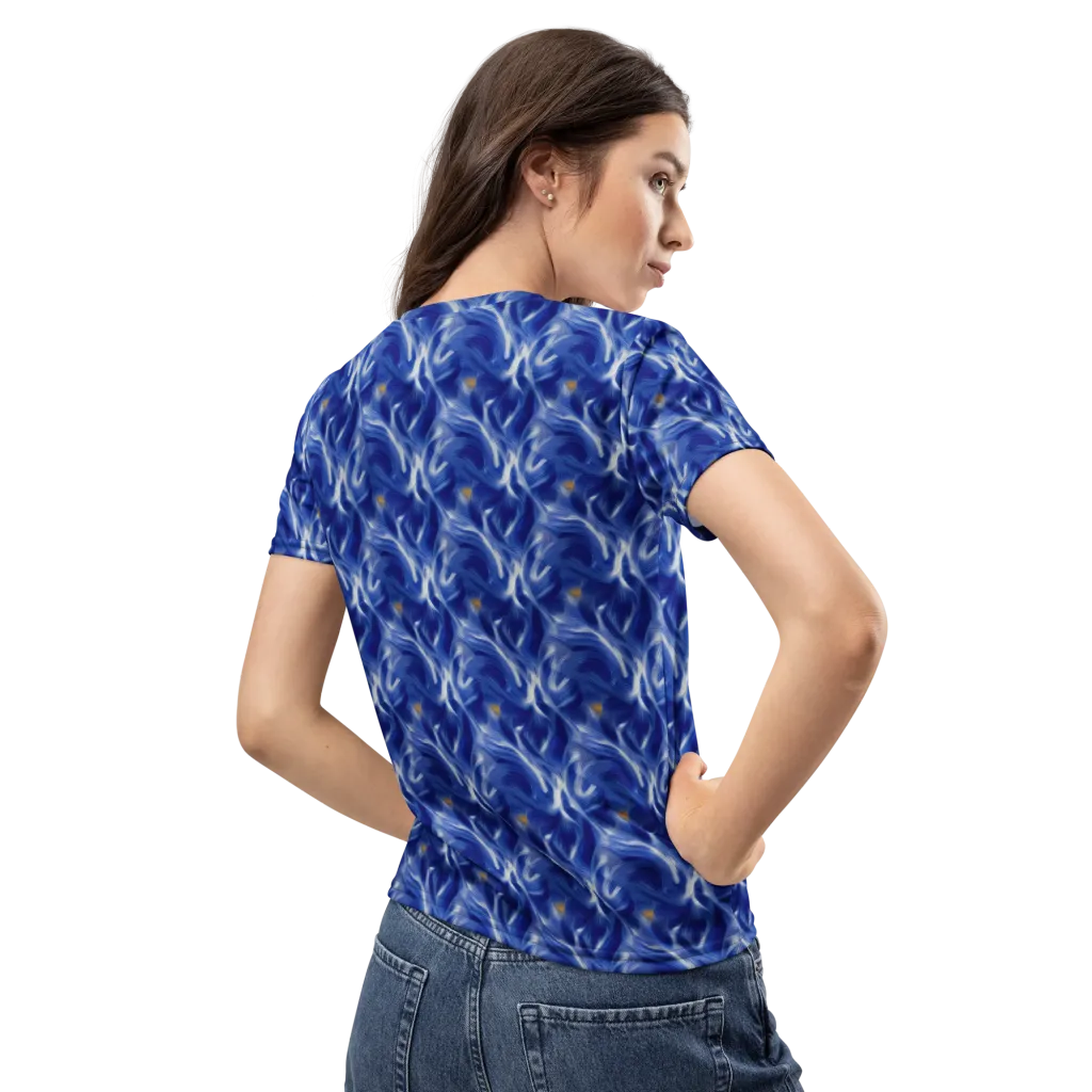 Sapphire Whirl on Women's Crew Neck T-Shirt — Back
