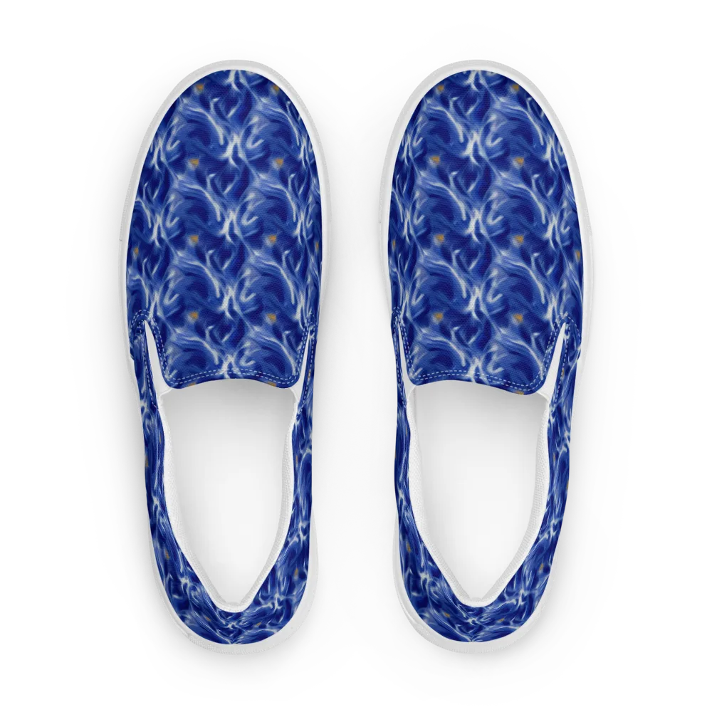 Sapphire Whirl on Men's Slip-On Canvas Shoes — Front