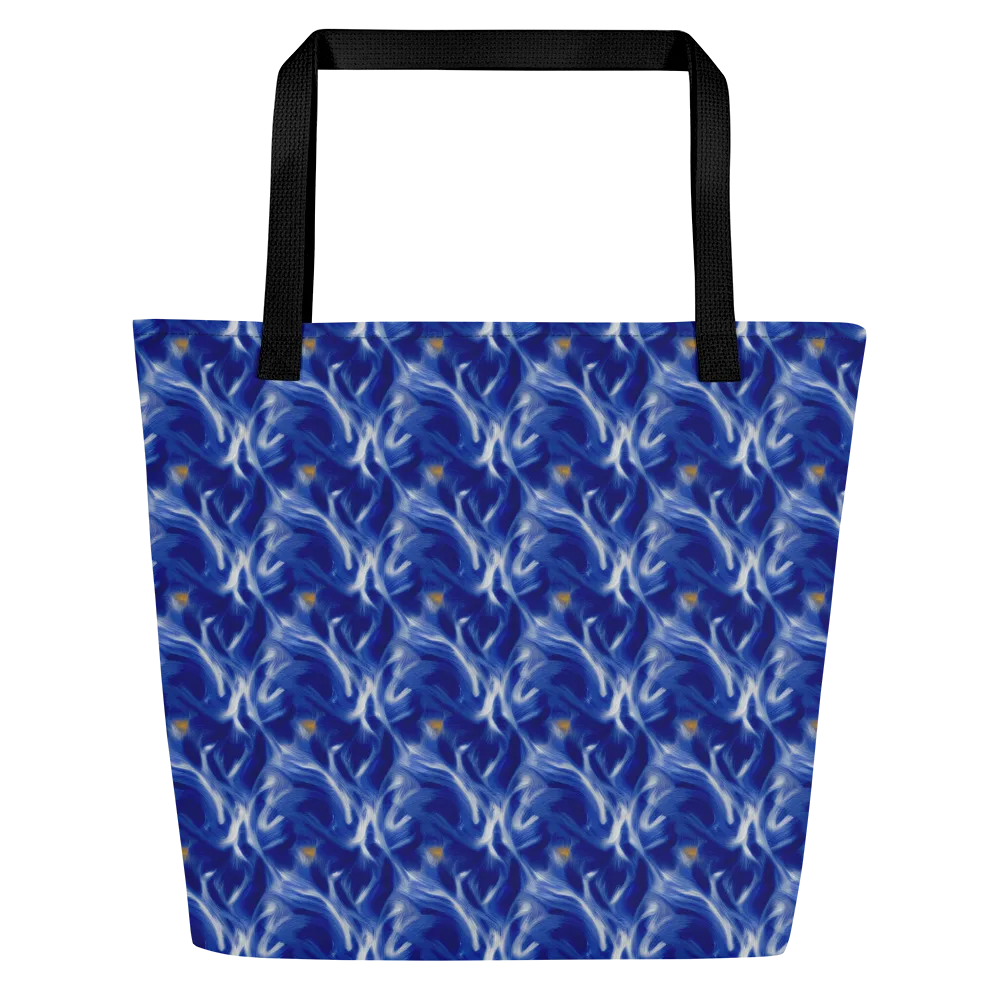 Sapphire Whirl on Large Tote Bag W/ Pocket — Front