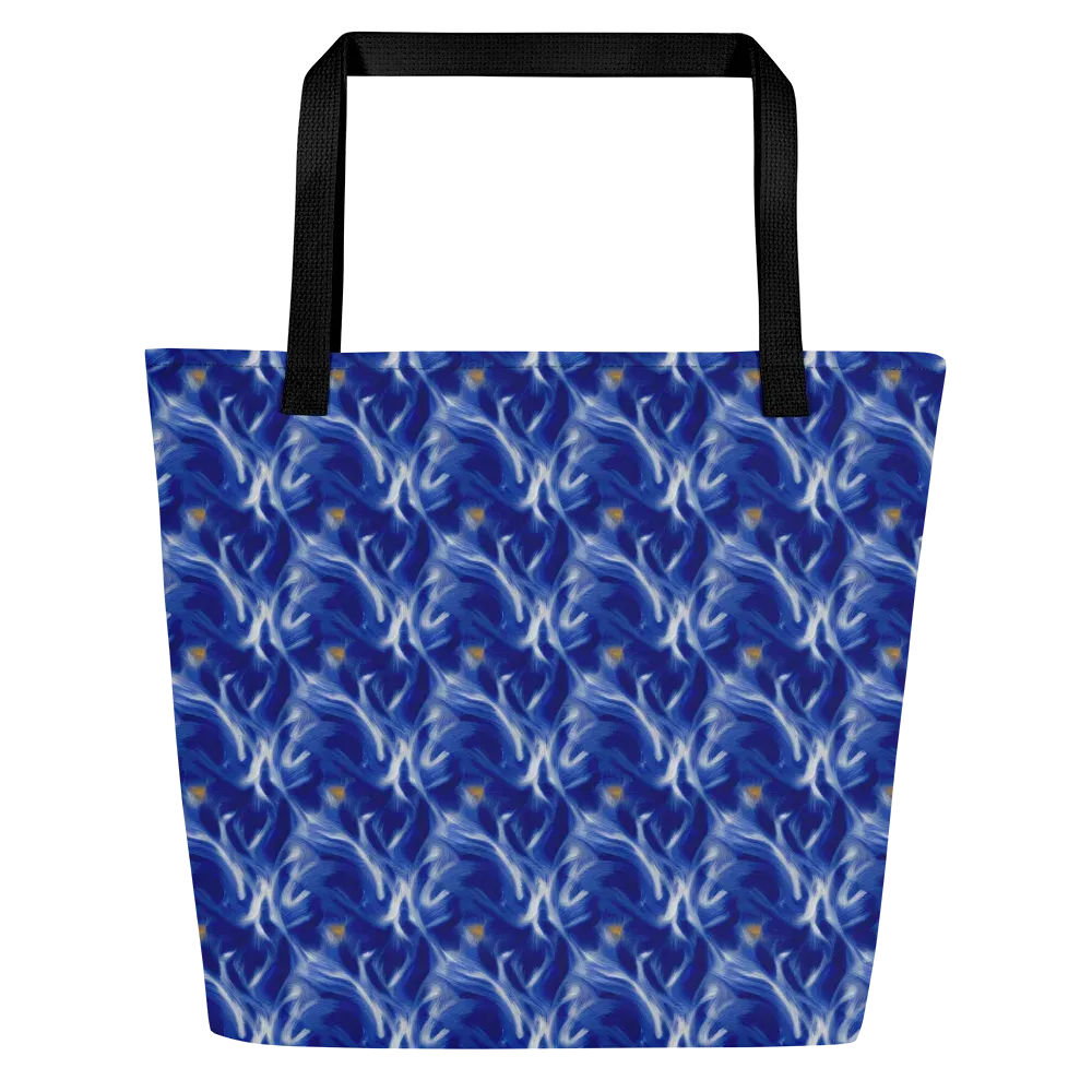 Sapphire Whirl on Large Tote Bag W/ Pocket — Front