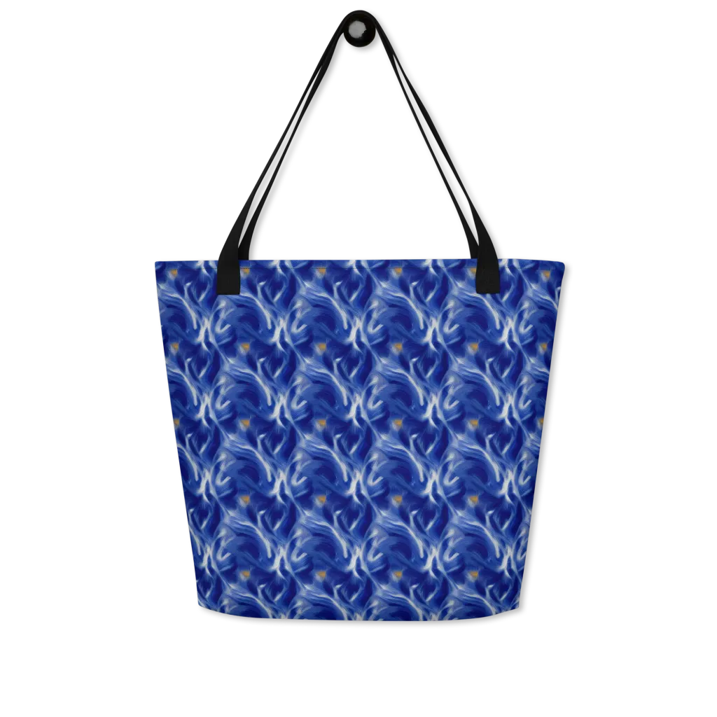 Sapphire Whirl on Large Tote Bag W/ Pocket — Front