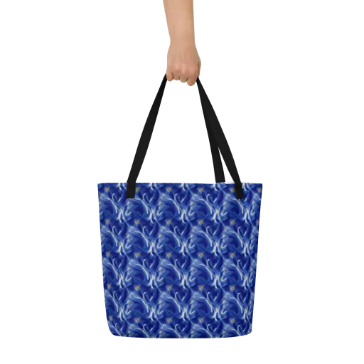 Sapphire Whirl on a Large Tote Bag W/ Pocket