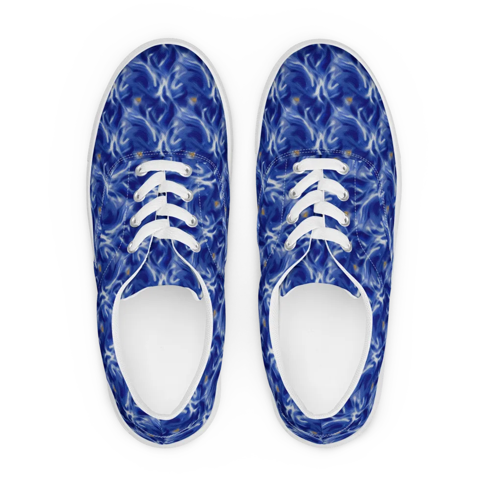 Sapphire Whirl on Men's Lace-Up Canvas Shoes — Front