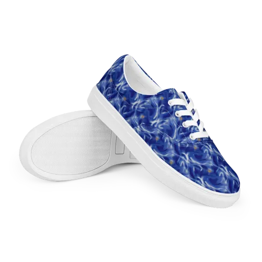 Sapphire Whirl on a Men's Lace-Up Canvas Shoes