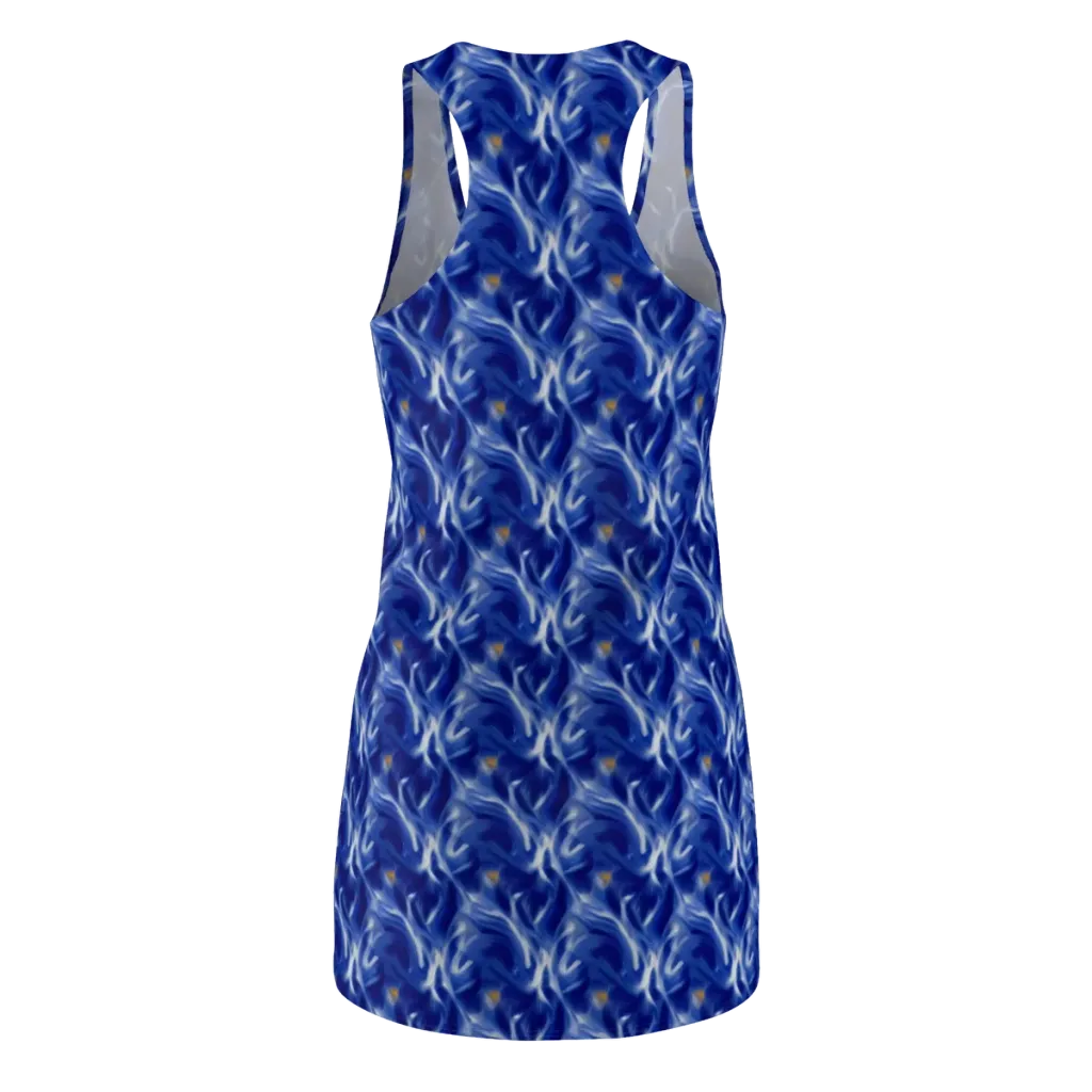 Sapphire Whirl on Racerback Dress — Back