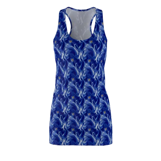 Sapphire Whirl on a Racerback Dress