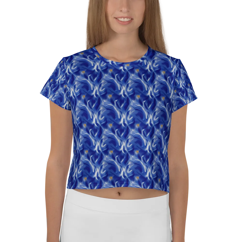 Sapphire Whirl on Crop Tee — Front