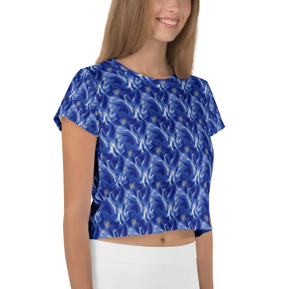 Sapphire Whirl on Crop Tee — Right
