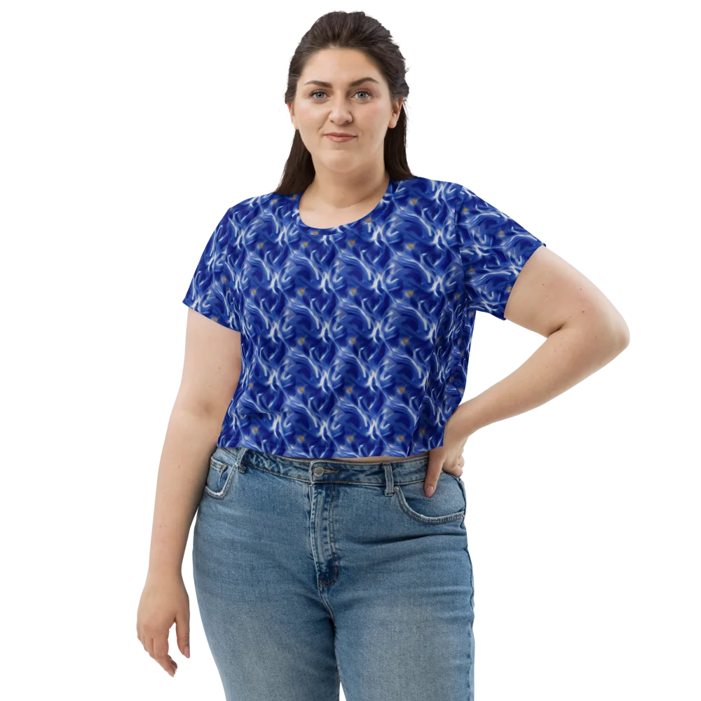 Sapphire Whirl on Crop Tee — Front