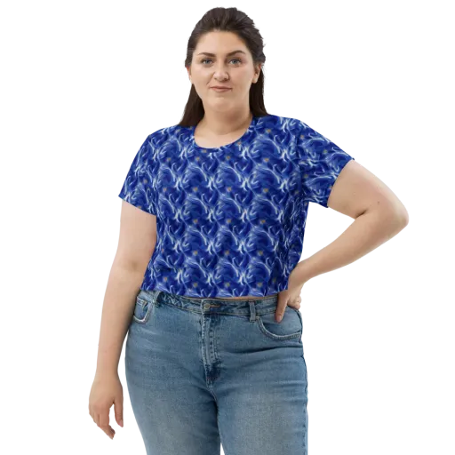 Sapphire Whirl on a Crop Tee