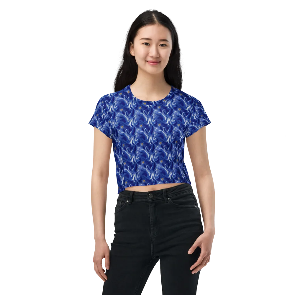 Sapphire Whirl on Crop Tee — Front