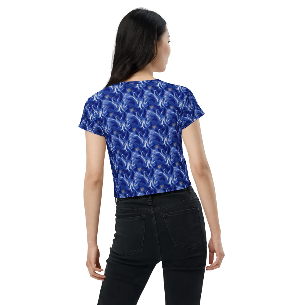 Sapphire Whirl on Crop Tee — Back